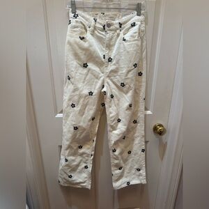 PacSun Cream Floral Straight Leg Pants